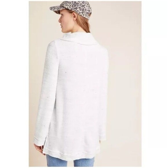 Anthropologie‎ Maeve Risa Hacci Tunic Sweater Sz L Grey Marled Cowl Neck Relaxed - Picture 11 of 16